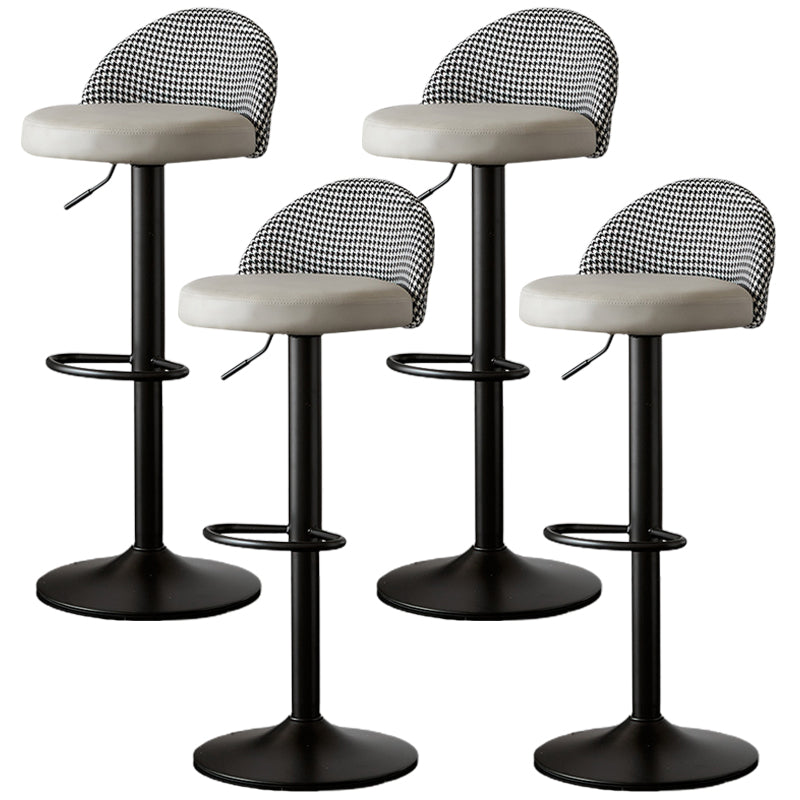 Low Back Dining Stools Adjustable Height Bar Stools with Cushion