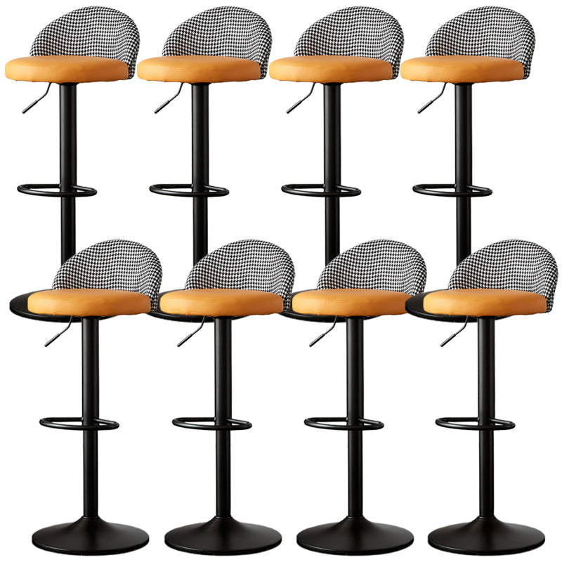 Low Back Dining Stools Adjustable Height Bar Stools with Cushion