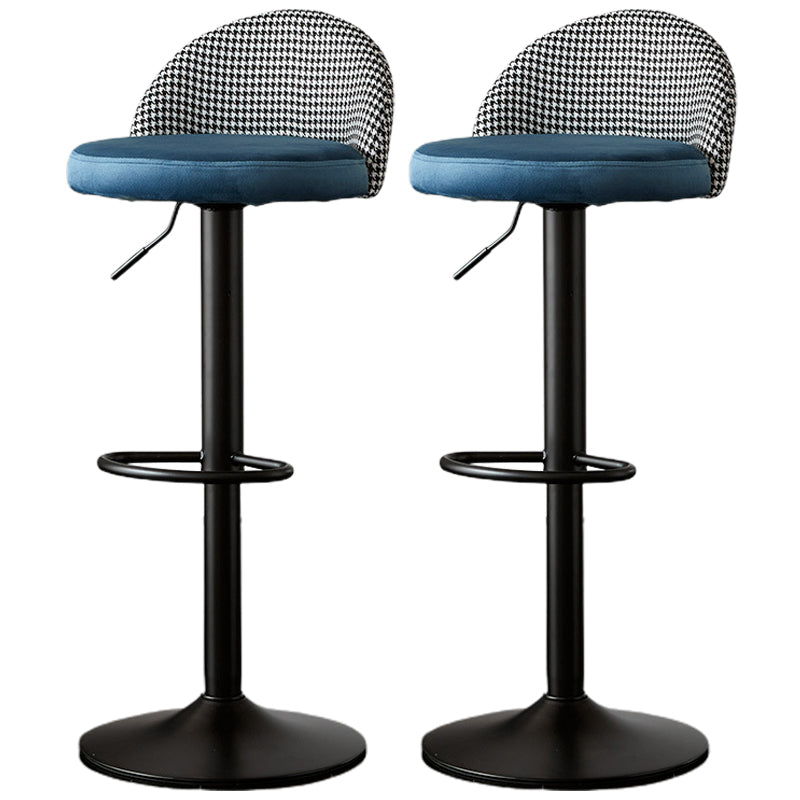 Low Back Dining Stools Adjustable Height Bar Stools with Cushion