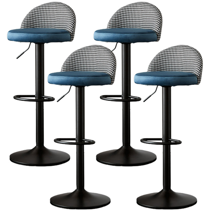 Low Back Dining Stools Adjustable Height Bar Stools with Cushion