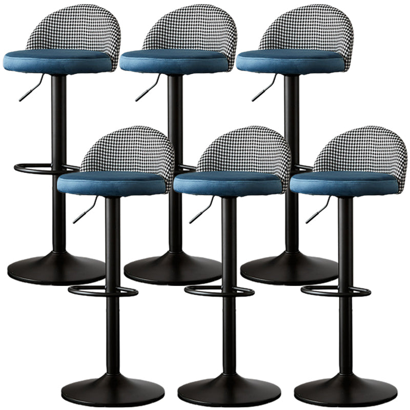 Low Back Dining Stools Adjustable Height Bar Stools with Cushion