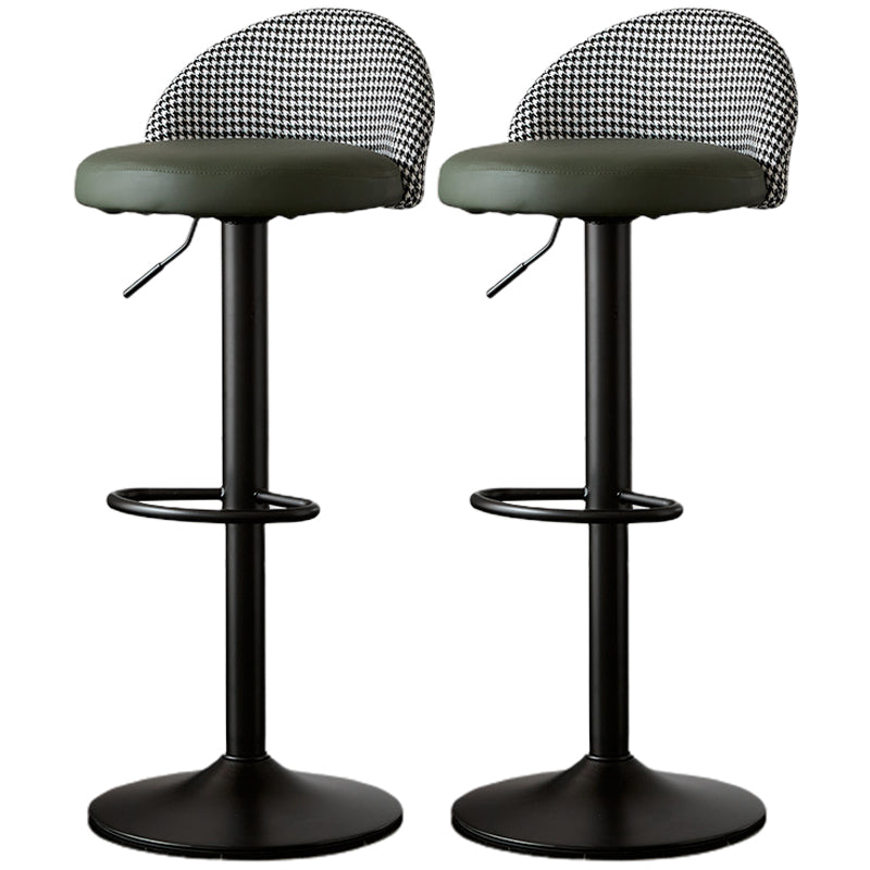 Low Back Dining Stools Adjustable Height Bar Stools with Cushion