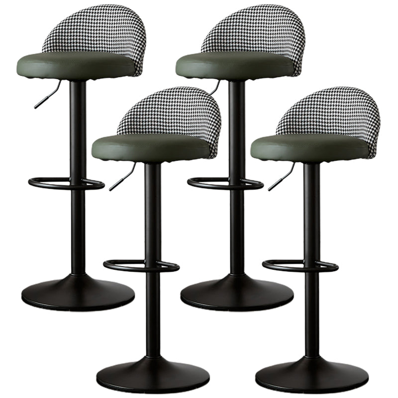 Low Back Dining Stools Adjustable Height Bar Stools with Cushion