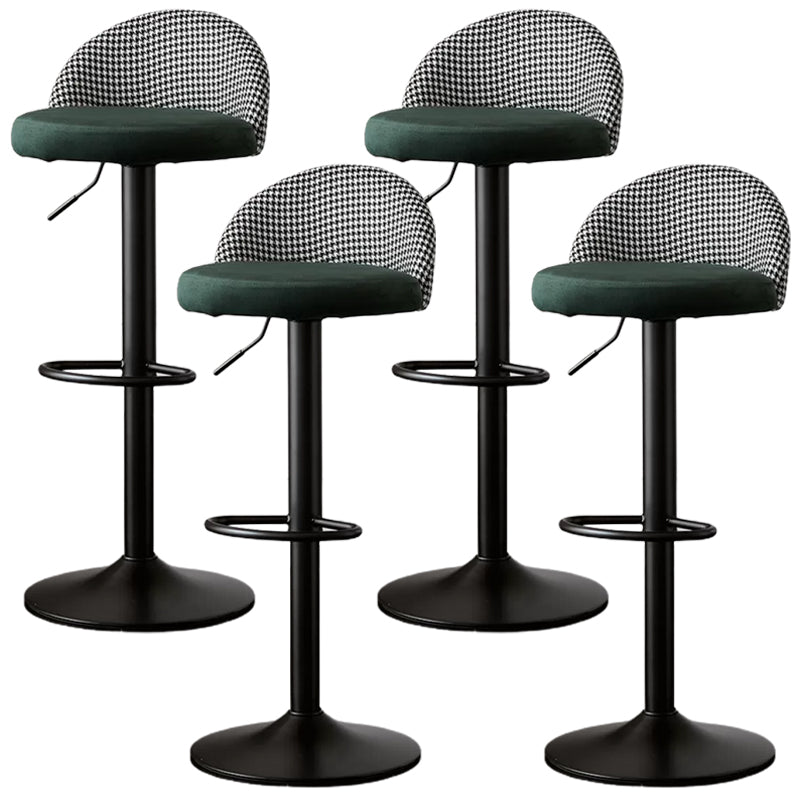 Low Back Dining Stools Adjustable Height Bar Stools with Cushion