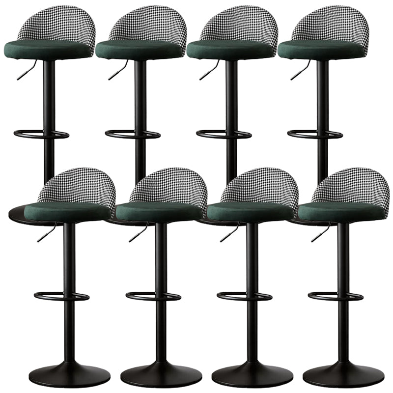 Low Back Dining Stools Adjustable Height Bar Stools with Cushion