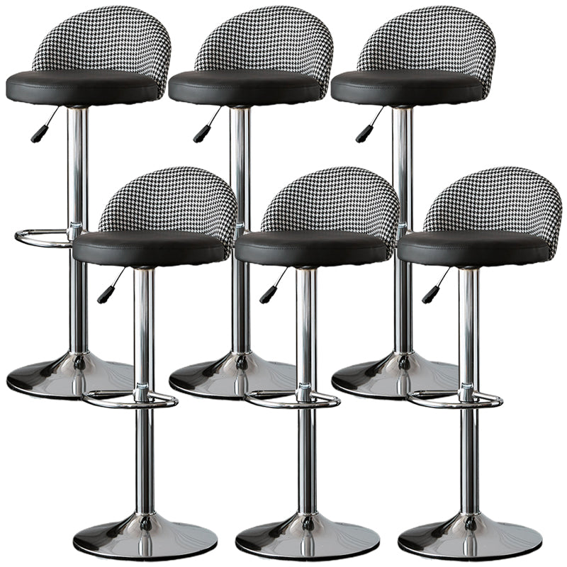 Low Back Dining Stools Adjustable Height Bar Stools with Cushion