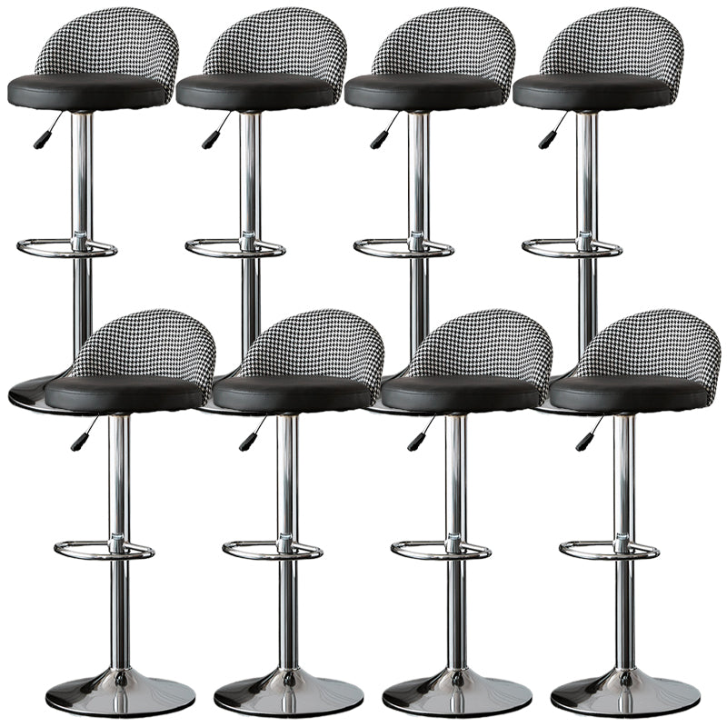 Low Back Dining Stools Adjustable Height Bar Stools with Cushion