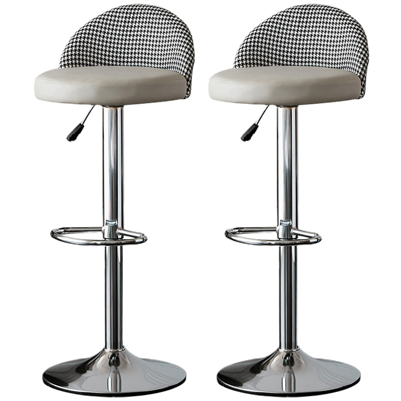 Low Back Dining Stools Adjustable Height Bar Stools with Cushion