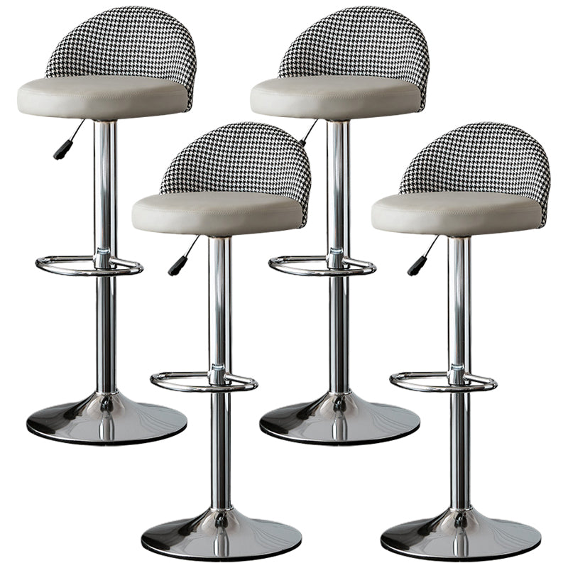 Low Back Dining Stools Adjustable Height Bar Stools with Cushion