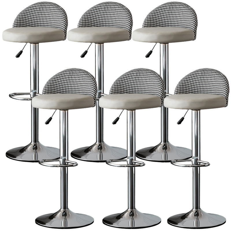 Low Back Dining Stools Adjustable Height Bar Stools with Cushion