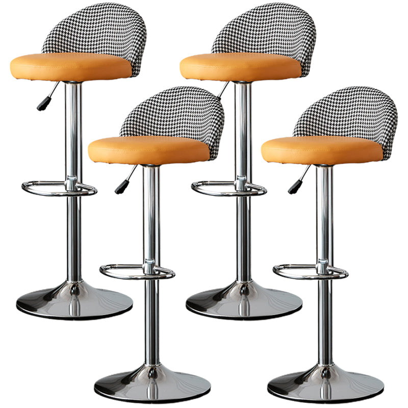 Low Back Dining Stools Adjustable Height Bar Stools with Cushion