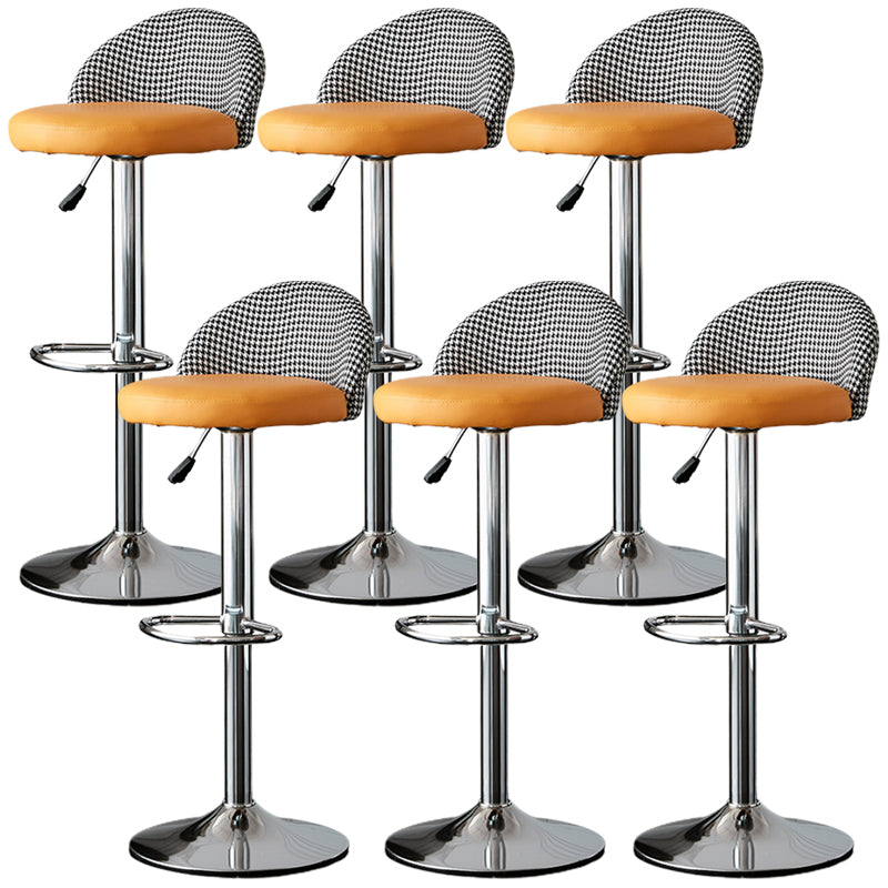 Low Back Dining Stools Adjustable Height Bar Stools with Cushion