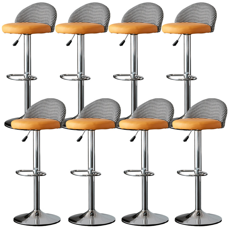 Low Back Dining Stools Adjustable Height Bar Stools with Cushion