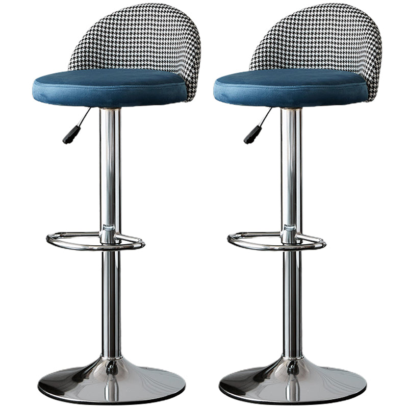 Low Back Dining Stools Adjustable Height Bar Stools with Cushion