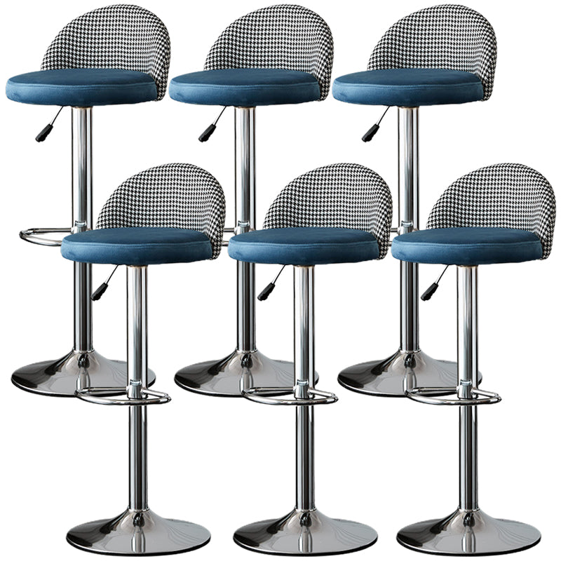 Low Back Dining Stools Adjustable Height Bar Stools with Cushion