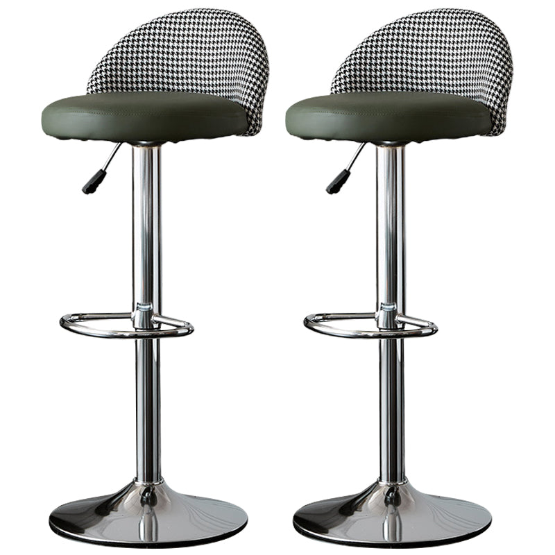 Low Back Dining Stools Adjustable Height Bar Stools with Cushion