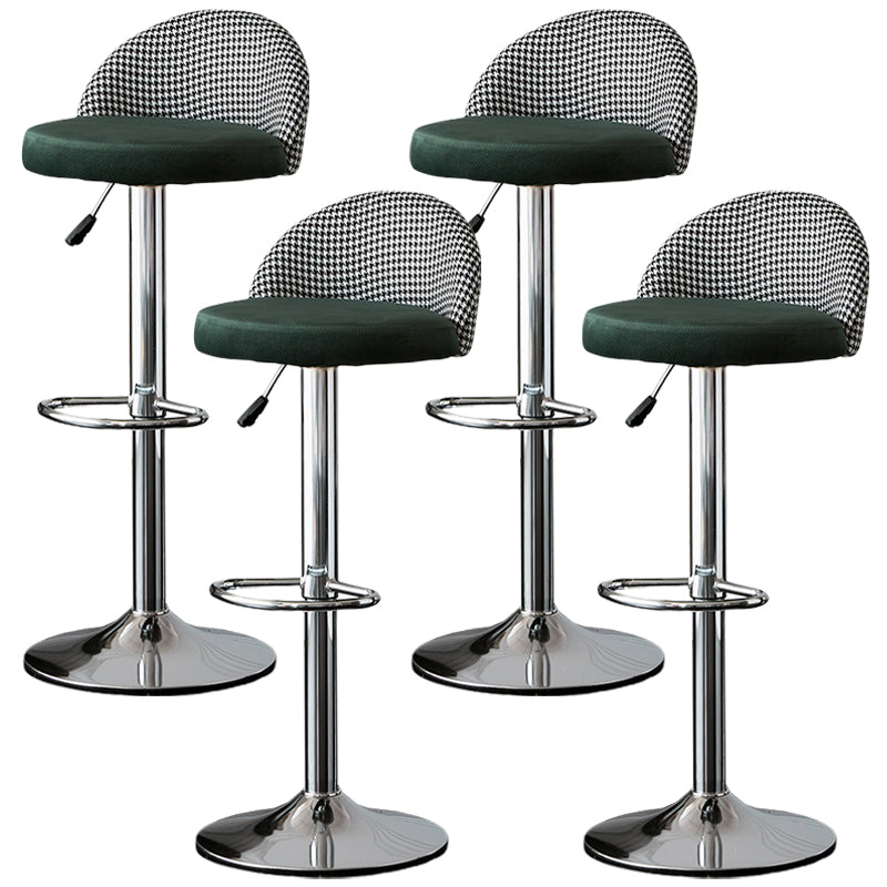 Low Back Dining Stools Adjustable Height Bar Stools with Cushion