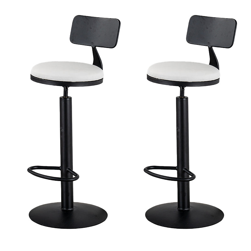 Adjustable Height Bar Stools Glam Dining Stools with Metal Base