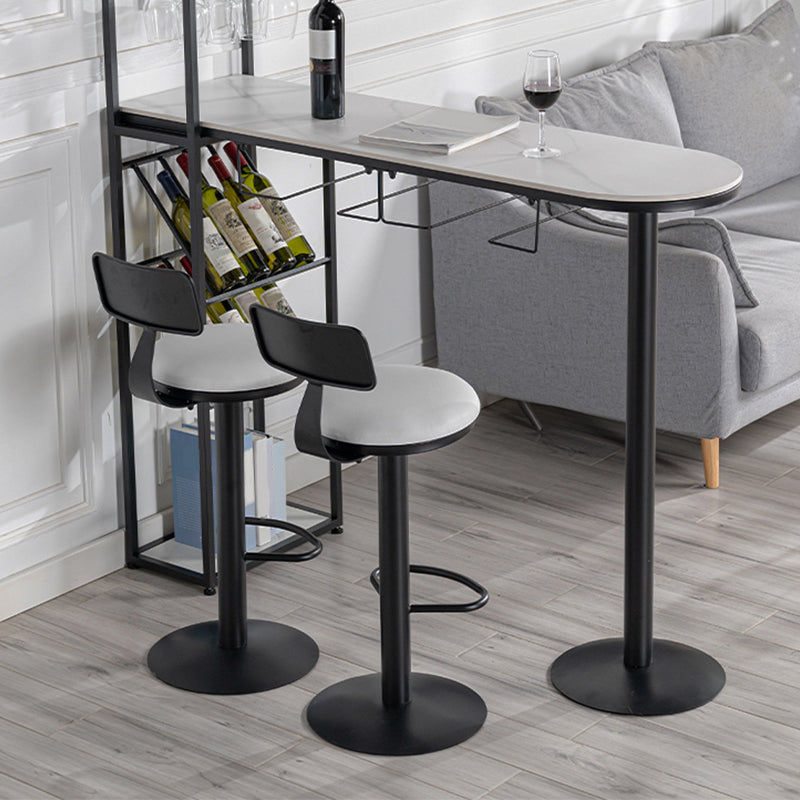Adjustable Height Bar Stools Glam Dining Stools with Metal Base