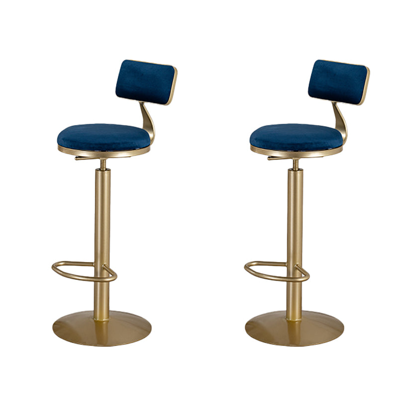 Adjustable Height Bar Stools Glam Dining Stools with Metal Base