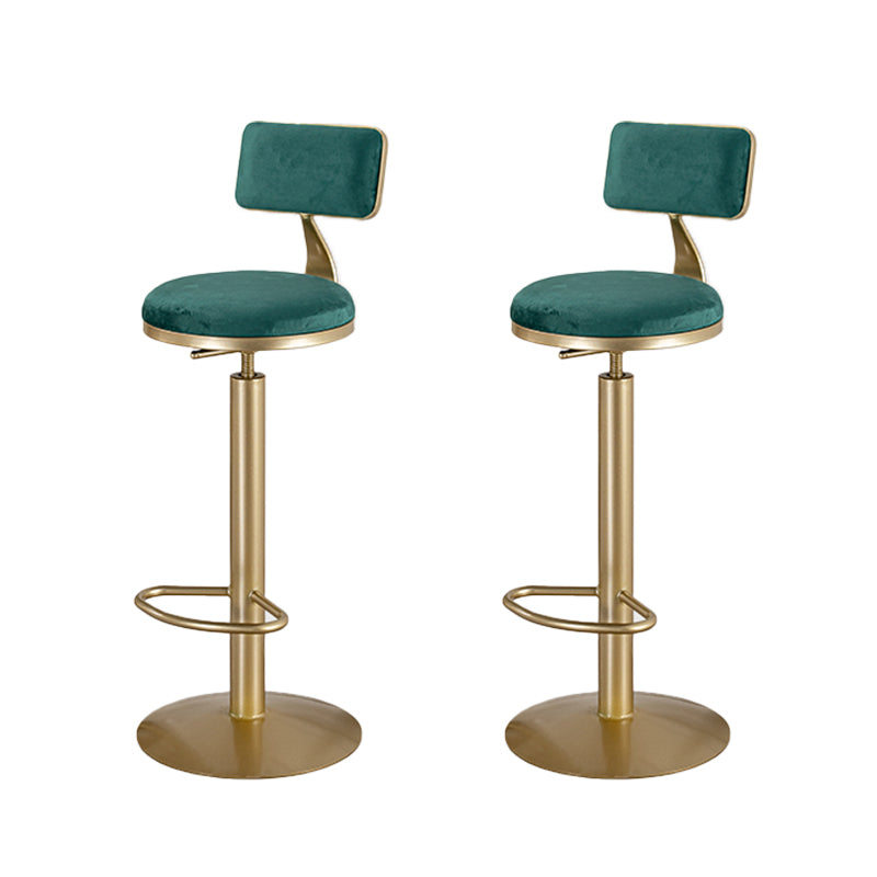Adjustable Height Bar Stools Glam Dining Stools with Metal Base