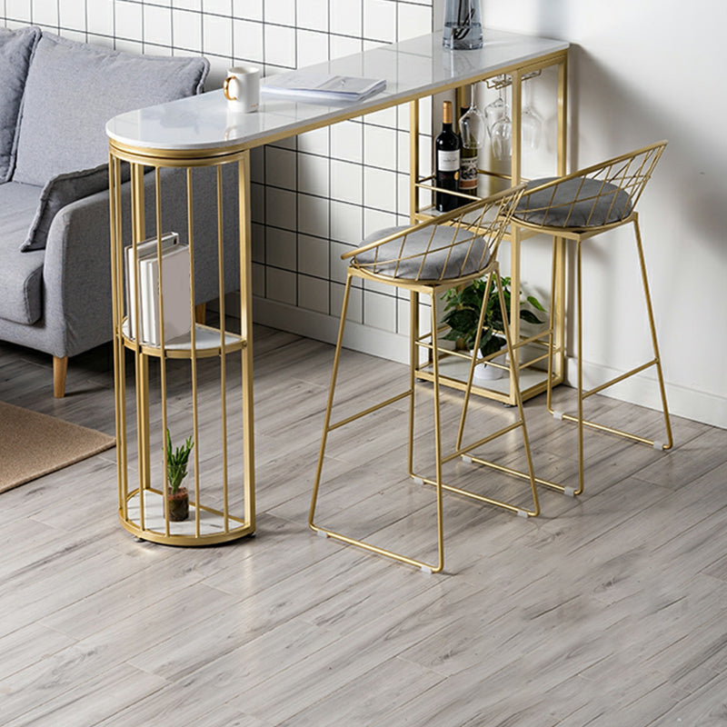 Round Low Back Dining Stools Armless Bar Stools with Metal Base