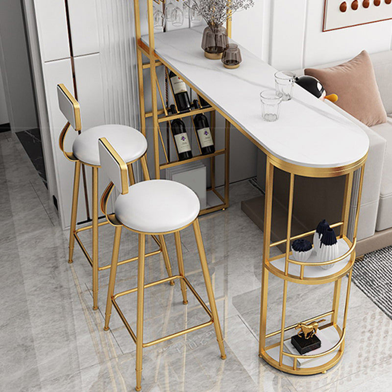 Low Back Faux Leather Dining Stools Armless Bar Stools with Metal Base
