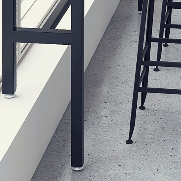 Solid Wood Dining Stools Low Back Bar Stools with Metal Legs