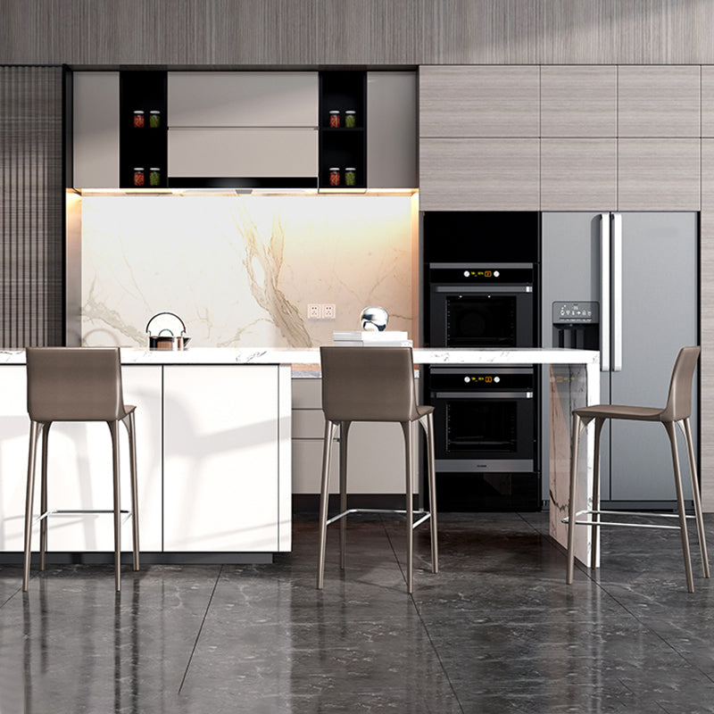 Faux Leather Upholstered Dining Stools Low Back Dining Stools