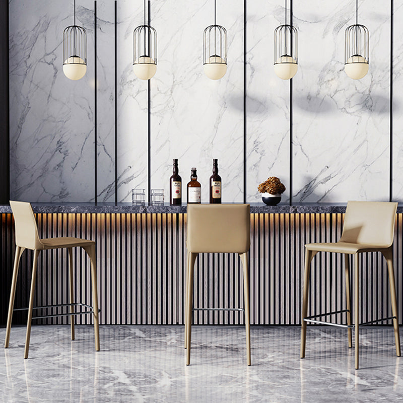 Faux Leather Upholstered Dining Stools Low Back Dining Stools