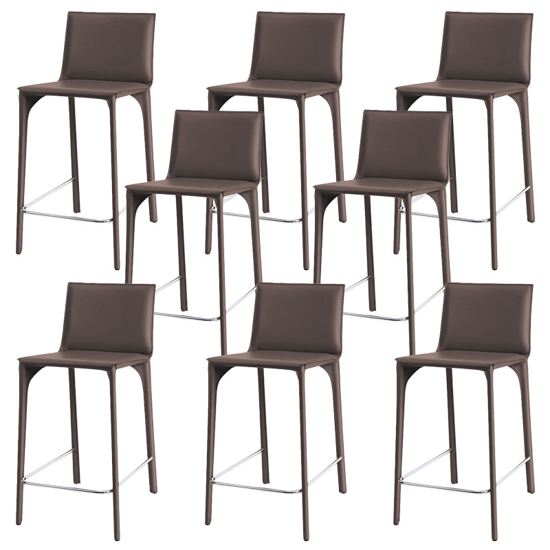 Faux Leather Upholstered Dining Stools Low Back Dining Stools