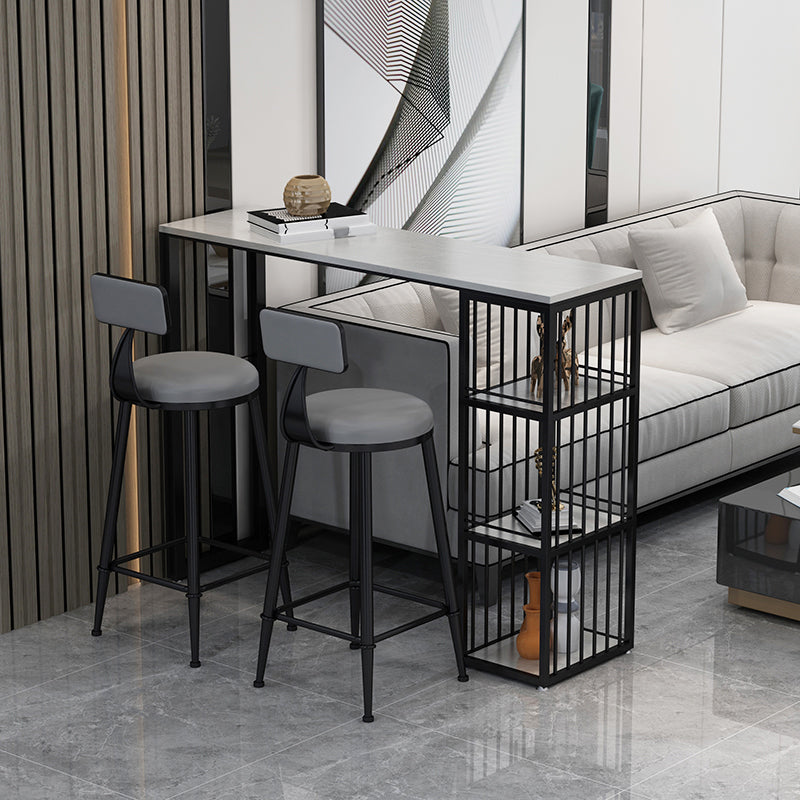 Low Back Dining Stools Round Armless Bar Stools with Metal Base
