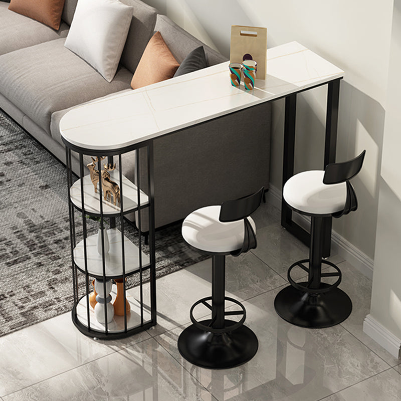 Low Back Dining Stool Adjustable Height Bar Stool with Metal Base