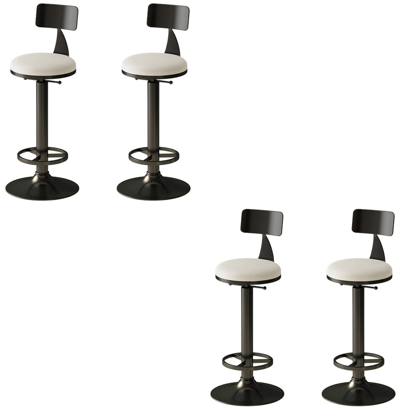 Low Back Dining Stool Adjustable Height Bar Stool with Metal Base