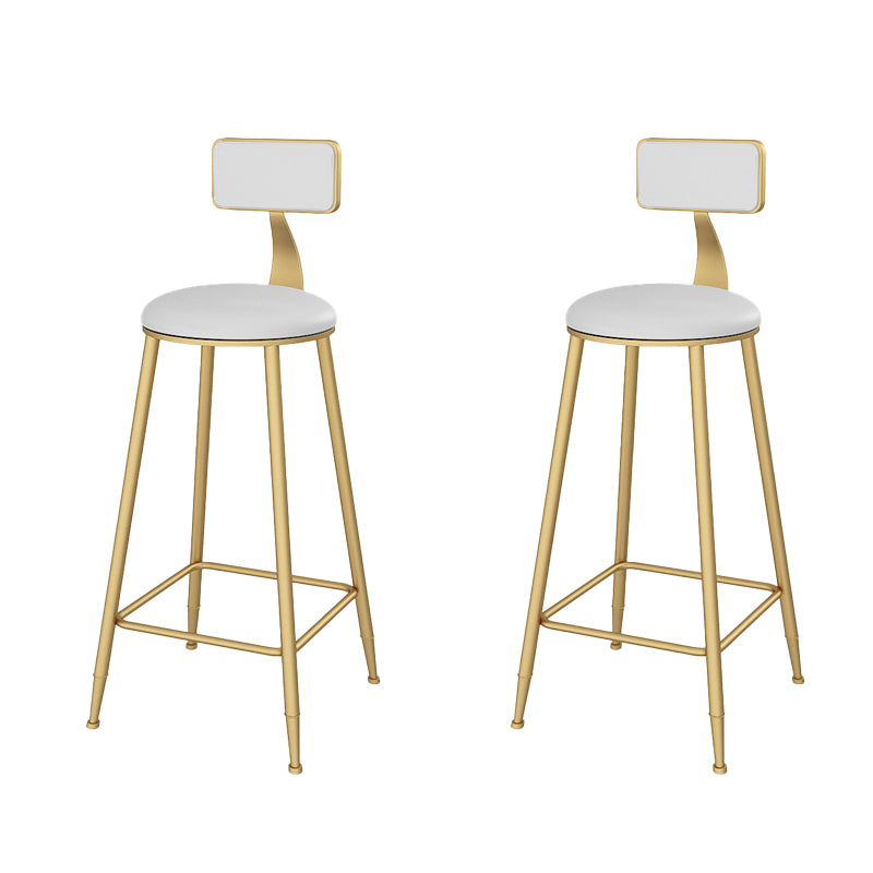 Glam Low Back Dining Stools Armless Bar Stools with Metal Base