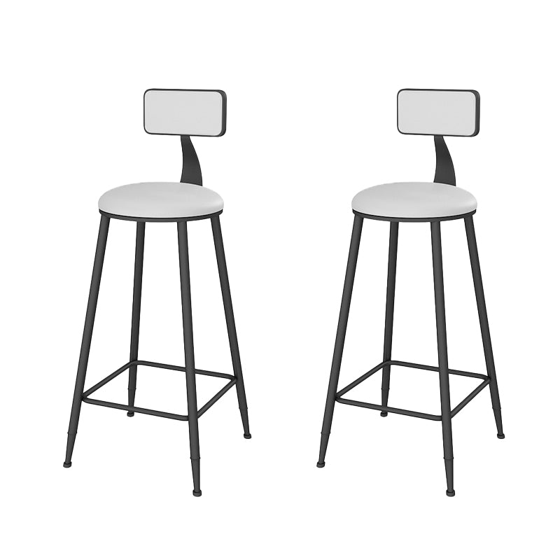 Glam Low Back Dining Stools Armless Bar Stools with Metal Base