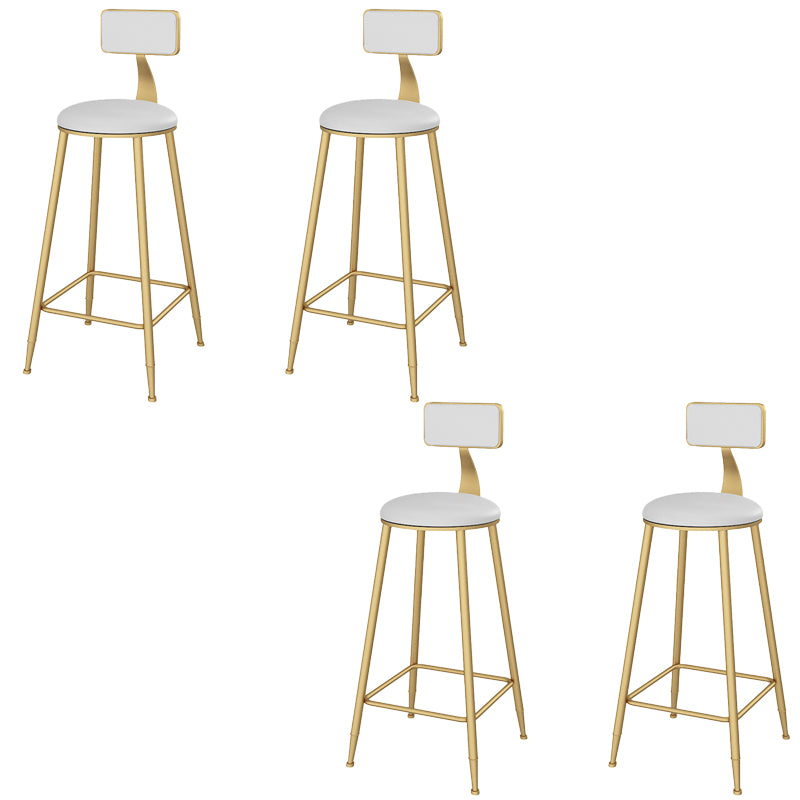 Glam Low Back Dining Stools Armless Bar Stools with Metal Base