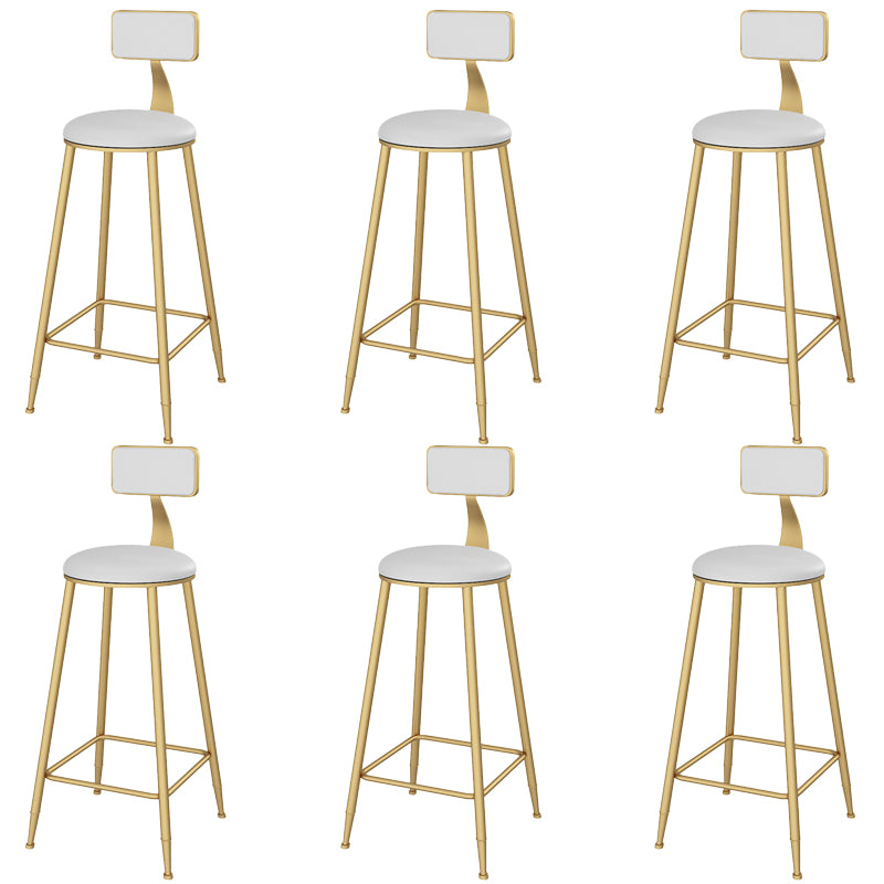 Glam Low Back Dining Stools Armless Bar Stools with Metal Base