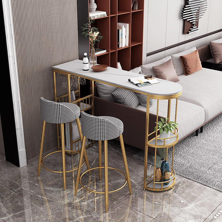 Glam Low Back Dining Stools Armless Bar Stools with Metal Base