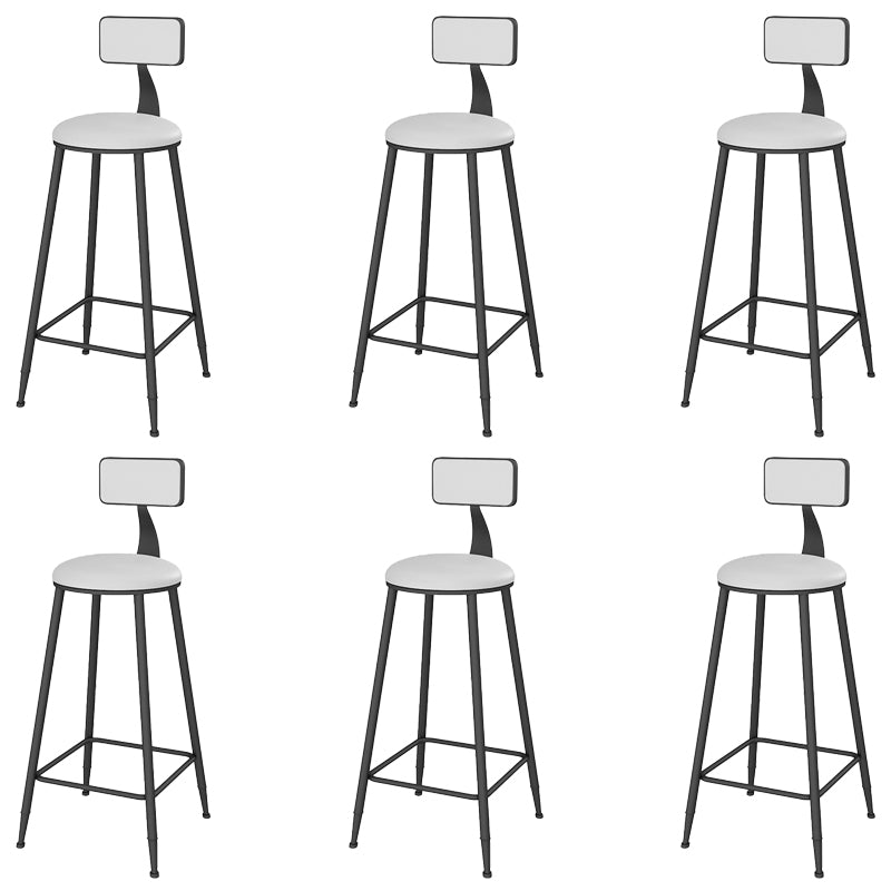 Glam Low Back Dining Stools Armless Bar Stools with Metal Base