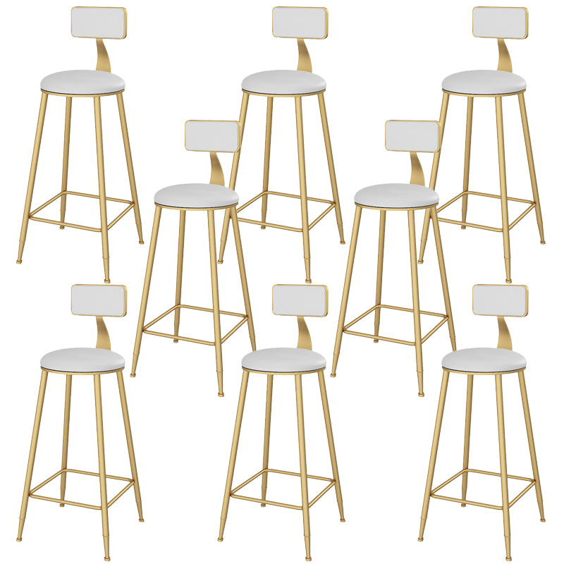 Glam Low Back Dining Stools Armless Bar Stools with Metal Base