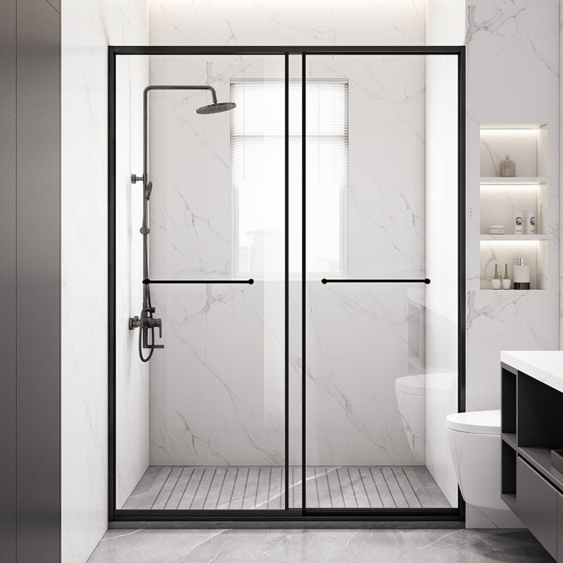 Frame Metal Double Sliding Shower Bath Door 78.7 High Clear Shower Door