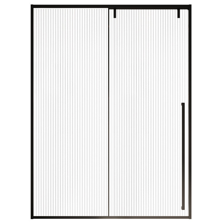Semi Frameless Stainless Steel Frame Single Sliding Glass Shower Door