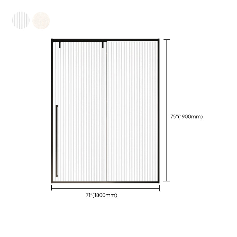 Semi Frameless Stainless Steel Frame Single Sliding Glass Shower Door