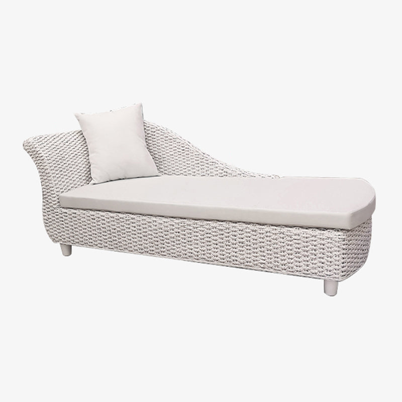Rattan Chaise Lounge Chair Upholstered Chaise with One Armed