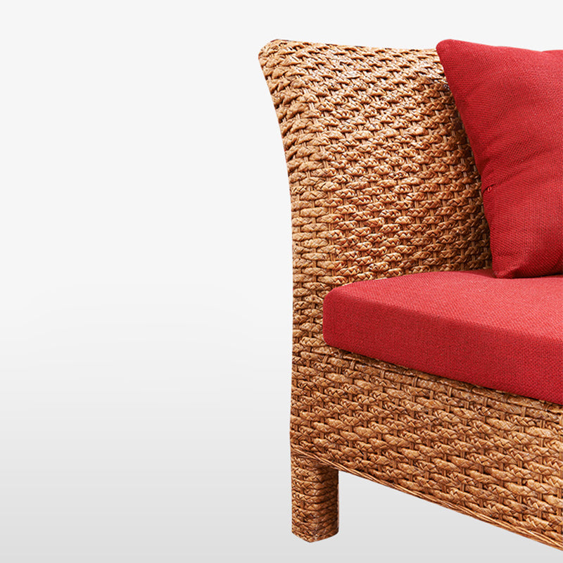 Rattan Chaise Lounge Chair Upholstered Chaise with One Armed