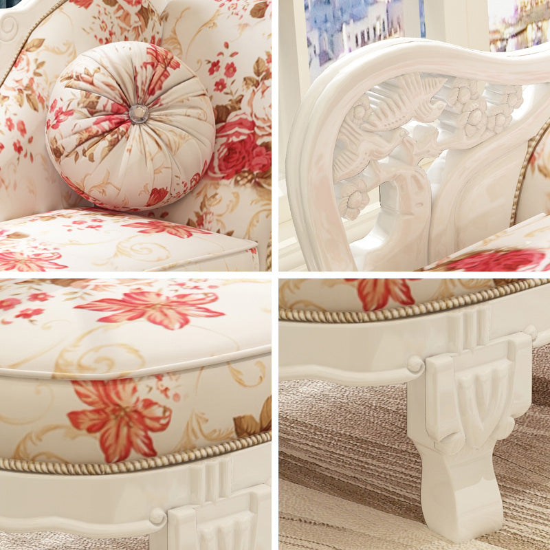 French Country Chaise Lounge Couch Flower Chaise with One Armed
