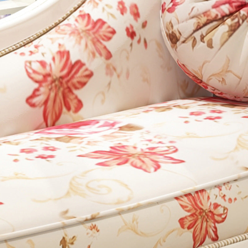 French Country Chaise Lounge Couch Flower Chaise with One Armed
