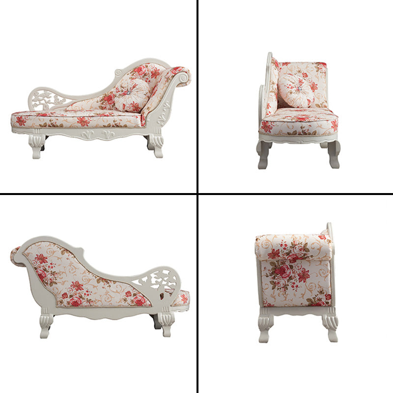 French Country Chaise Lounge Couch Flower Chaise with One Armed