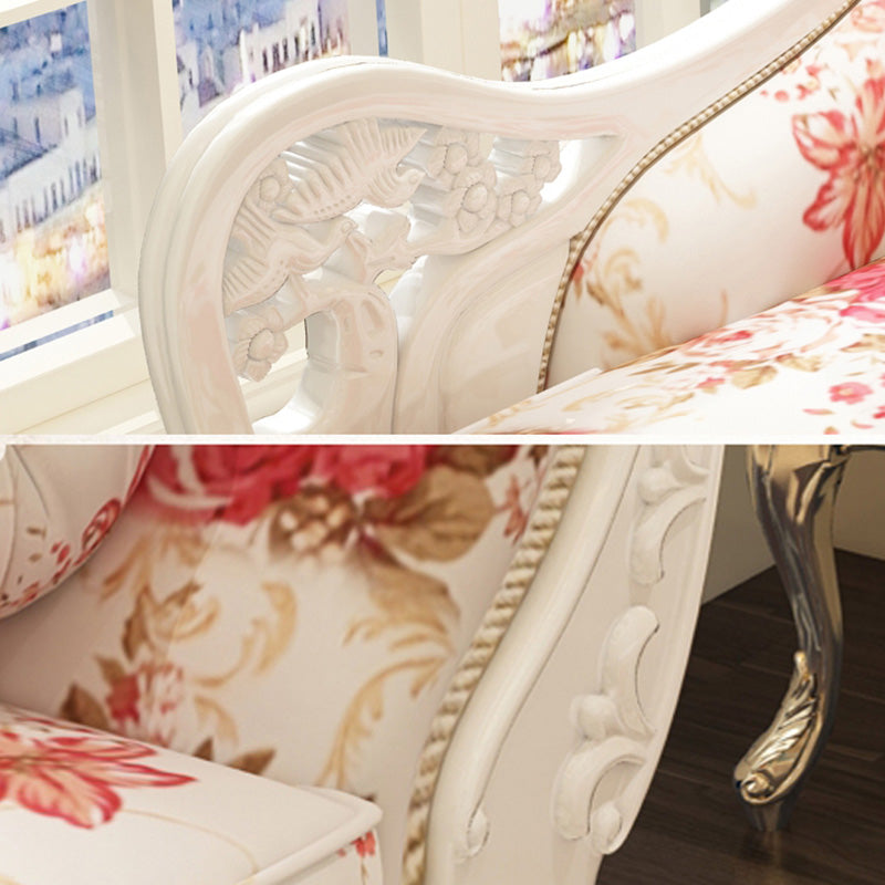 French Country Chaise Lounge Couch Flower Chaise with One Armed